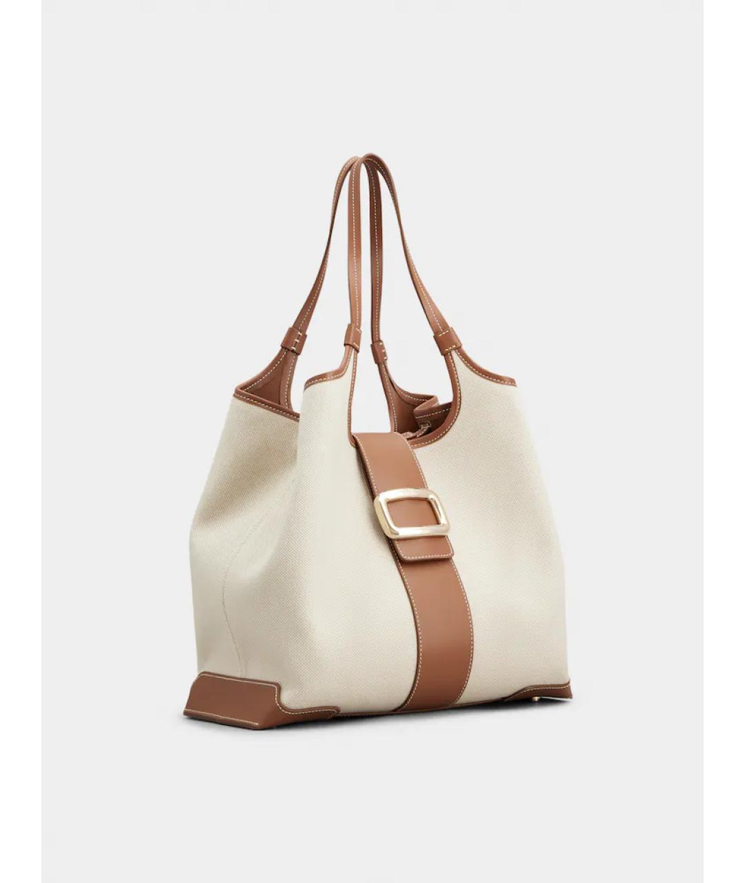 ROGER VIVIER Бежевая хлопковая сумка тоут, фото 3
