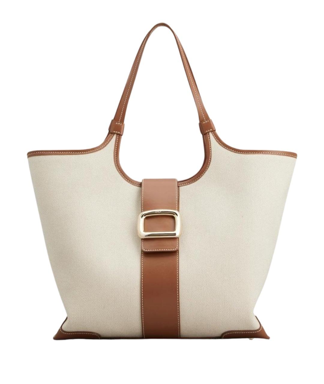 ROGER VIVIER Бежевая хлопковая сумка тоут, фото 1