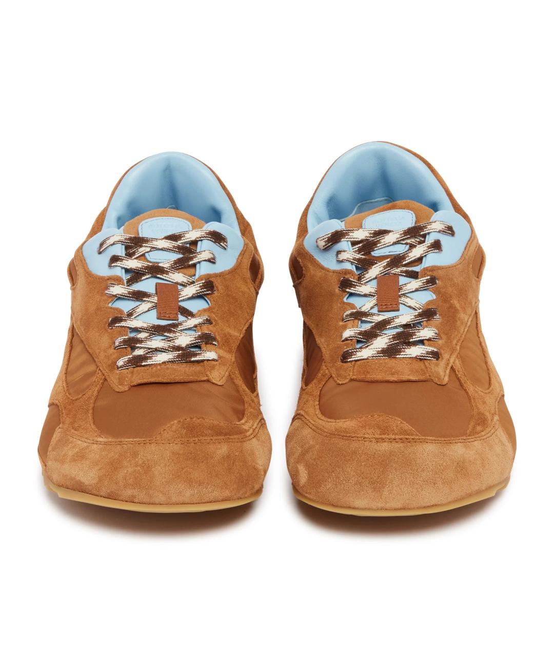 BOTTEGA VENETA Коричневые замшевые низкие кроссовки / кеды, фото 4