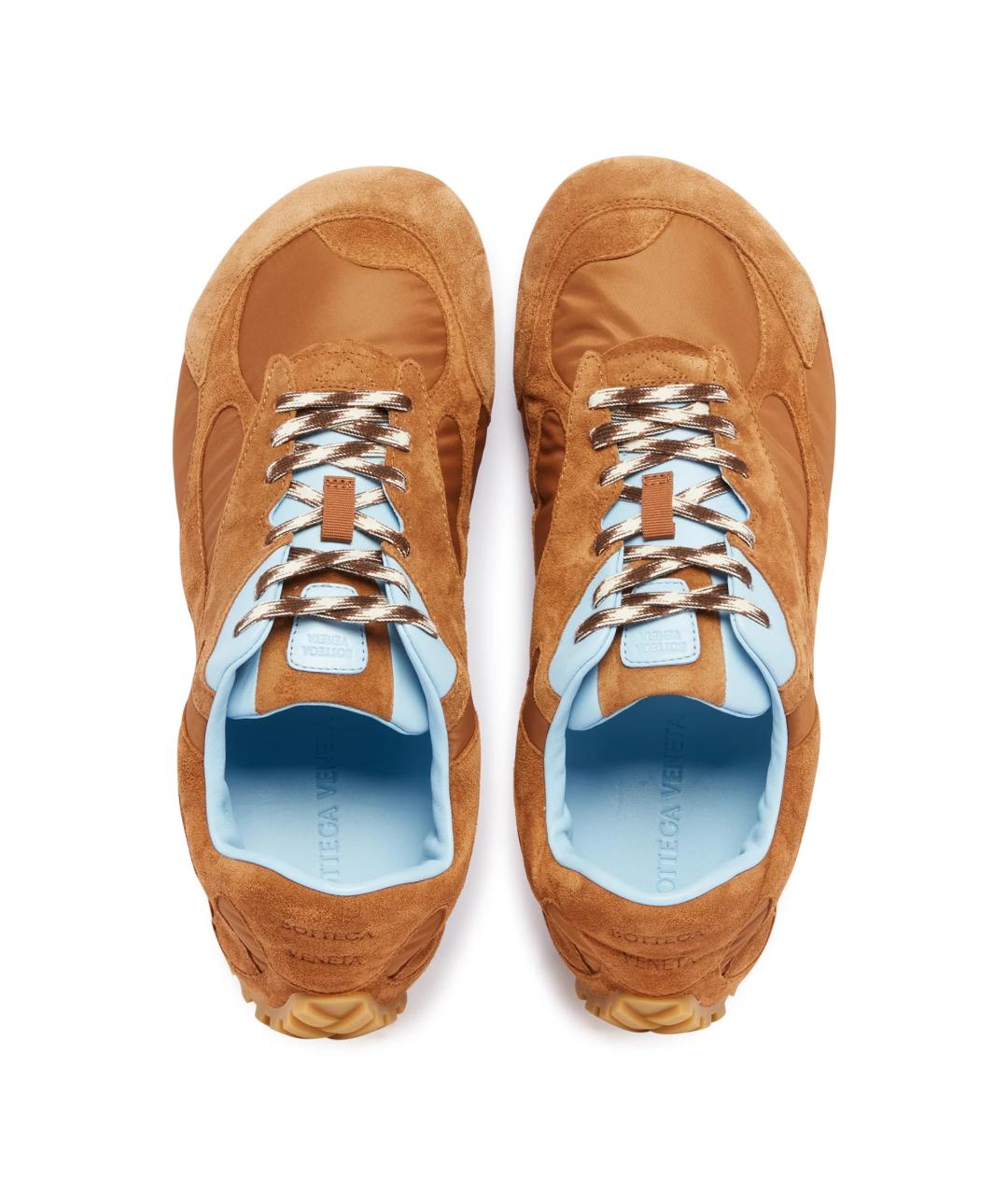 BOTTEGA VENETA Коричневые замшевые низкие кроссовки / кеды, фото 2