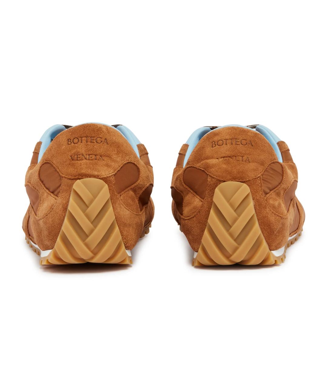 BOTTEGA VENETA Коричневые замшевые низкие кроссовки / кеды, фото 5
