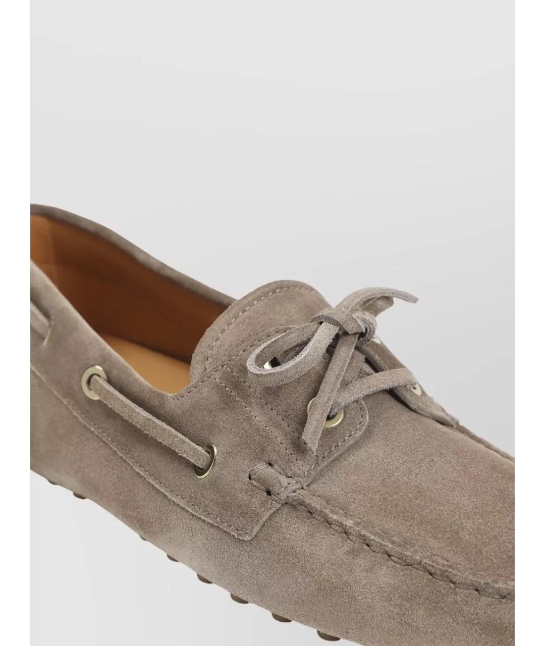 TOD'S Бежевые замшевые лоферы, фото 4