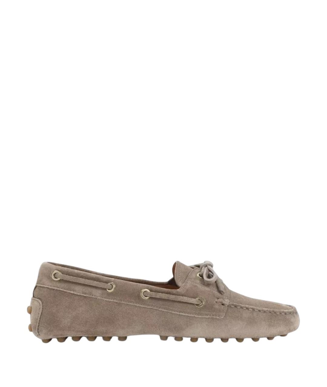 TOD'S Бежевые замшевые лоферы, фото 1