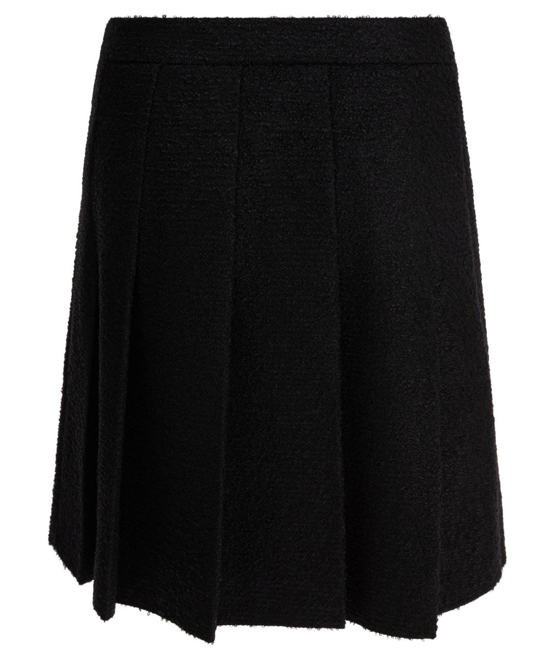 CELINE Черная шерстяная юбка мини, фото 2