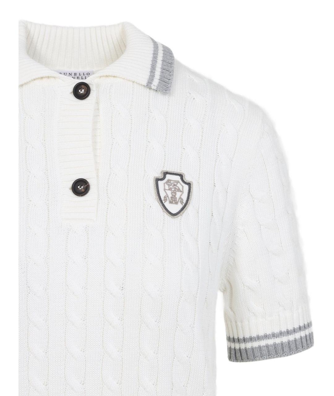 BRUNELLO CUCINELLI Белая хлопковая футболка, фото 2