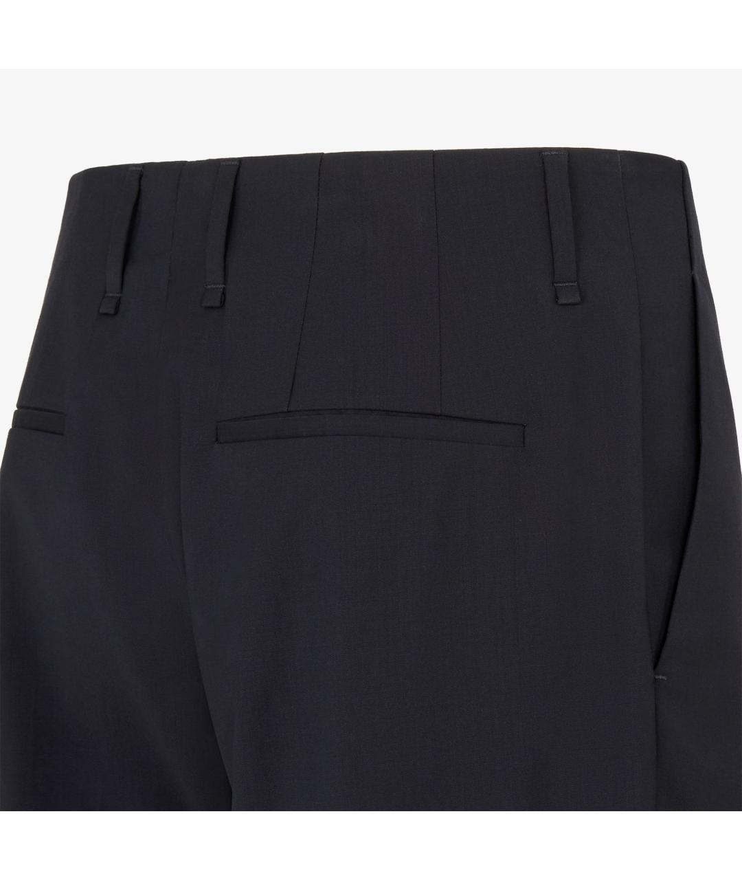 FENDI Темно-синие шерстяные повседневные брюки, фото 3