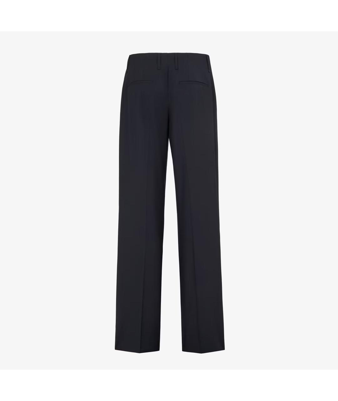 FENDI Темно-синие шерстяные повседневные брюки, фото 2
