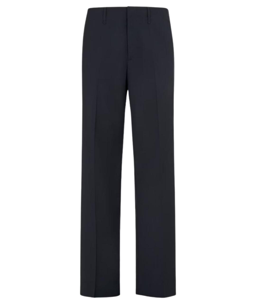 FENDI Темно-синие шерстяные повседневные брюки, фото 1