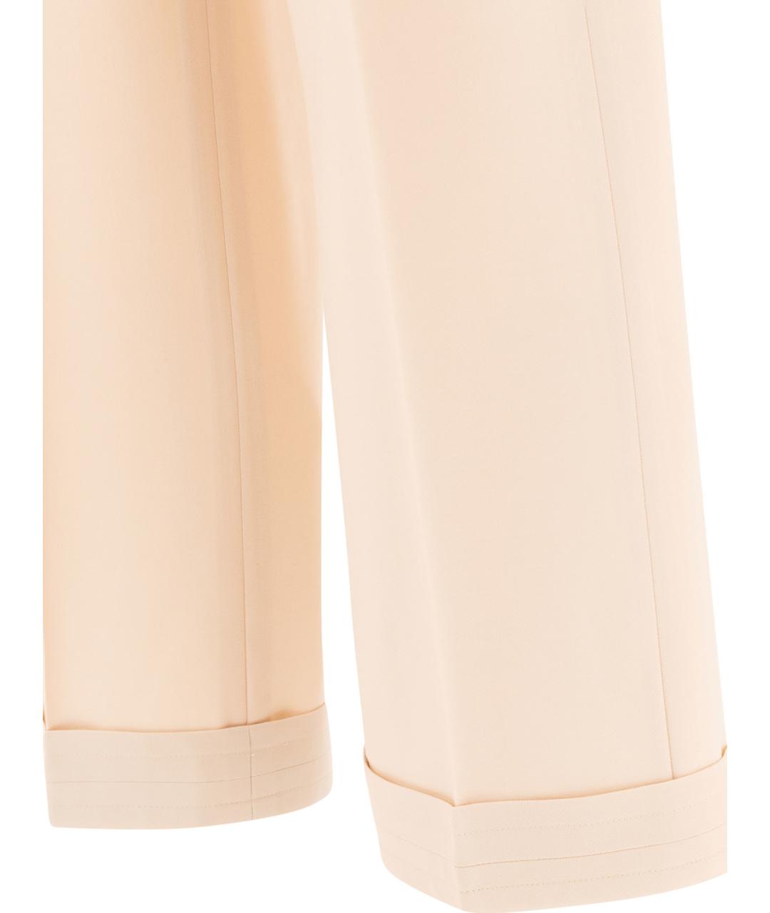 VALENTINO Бежевые шерстяные повседневные брюки, фото 4