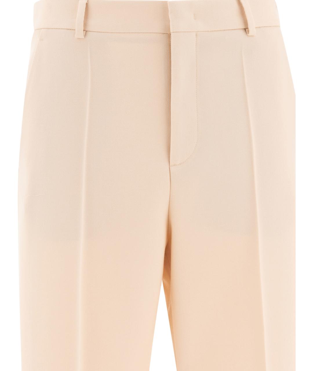 VALENTINO Бежевые шерстяные повседневные брюки, фото 3