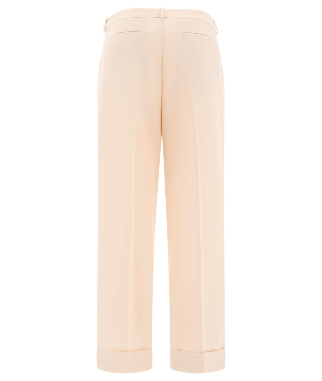 VALENTINO Бежевые шерстяные повседневные брюки, фото 2