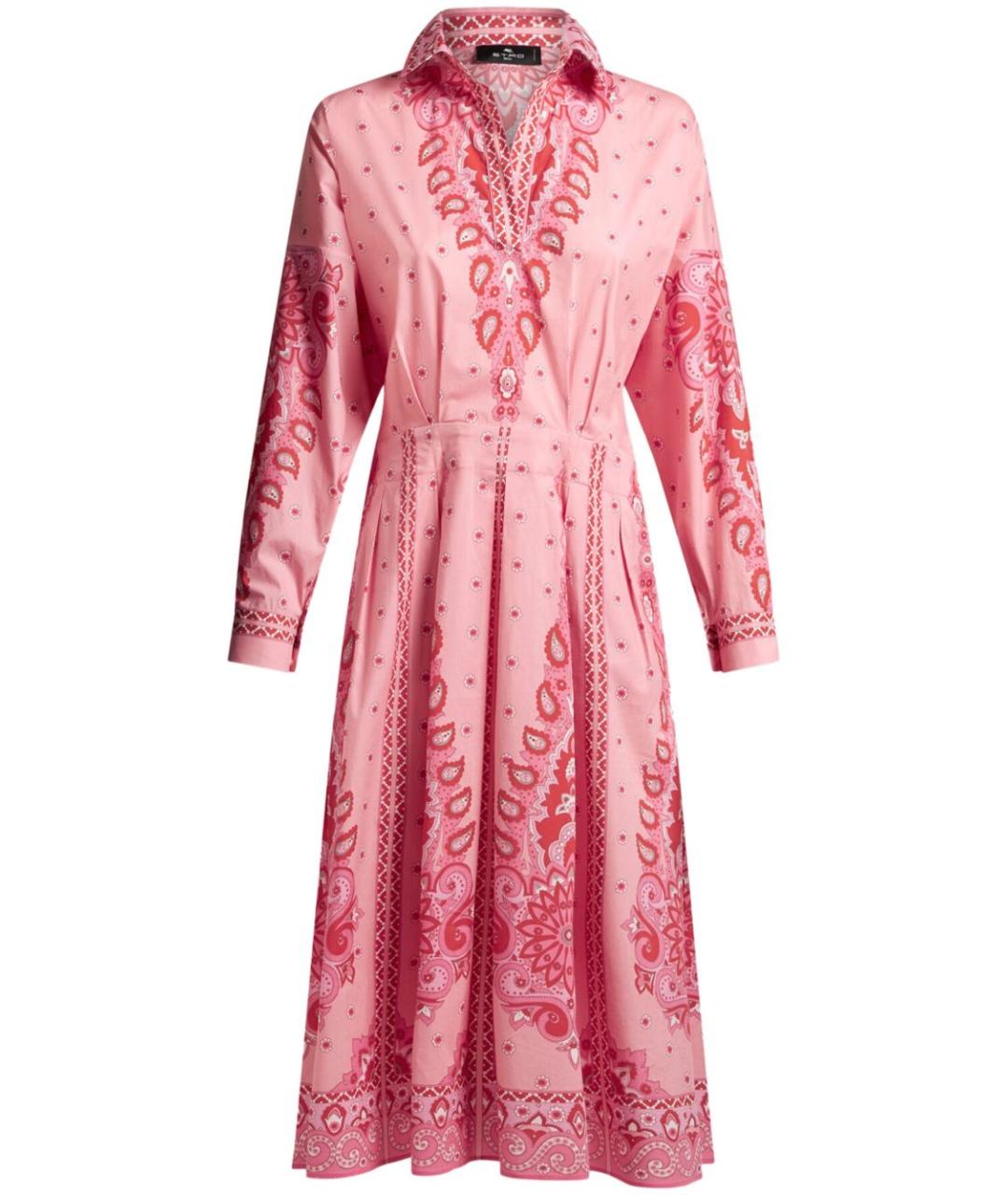 ETRO Розовое хлопковое повседневное платье, фото 1