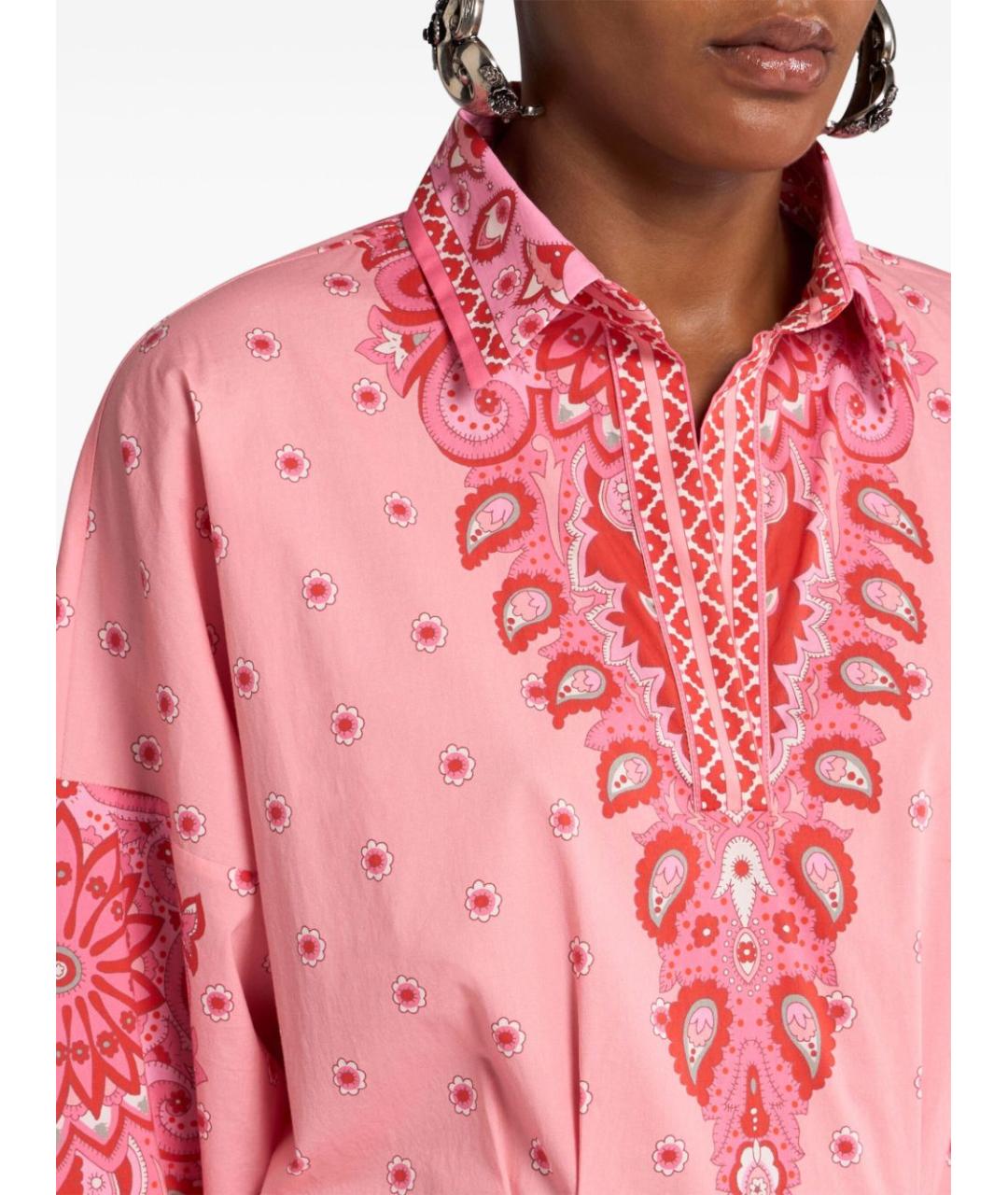 ETRO Розовое хлопковое повседневное платье, фото 4