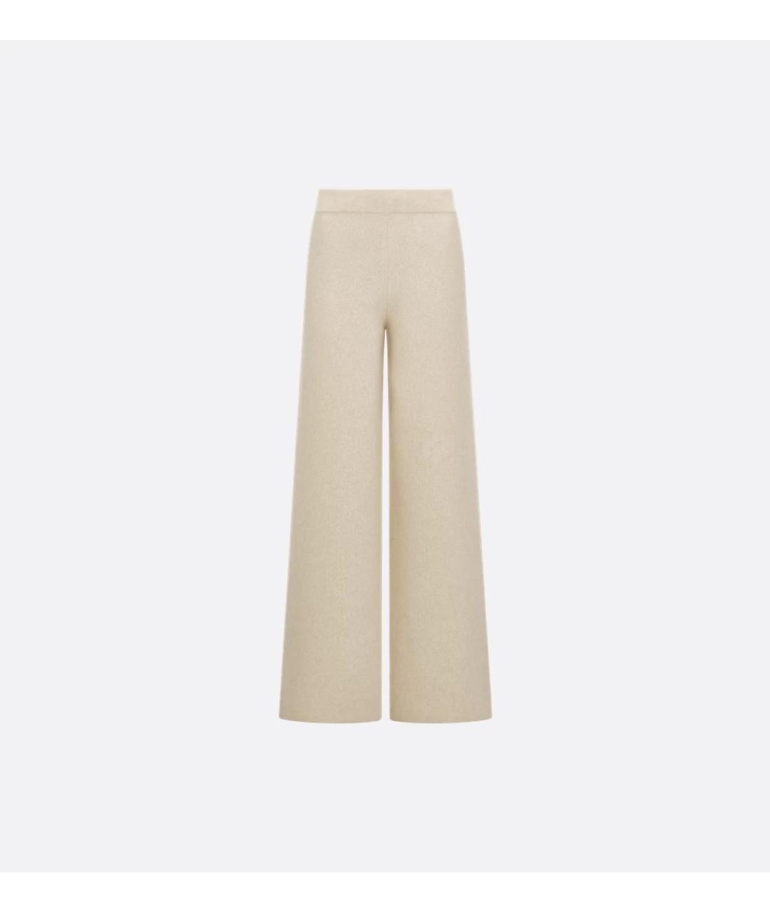 CHRISTIAN DIOR Золотые кашемировые прямые брюки, фото 1