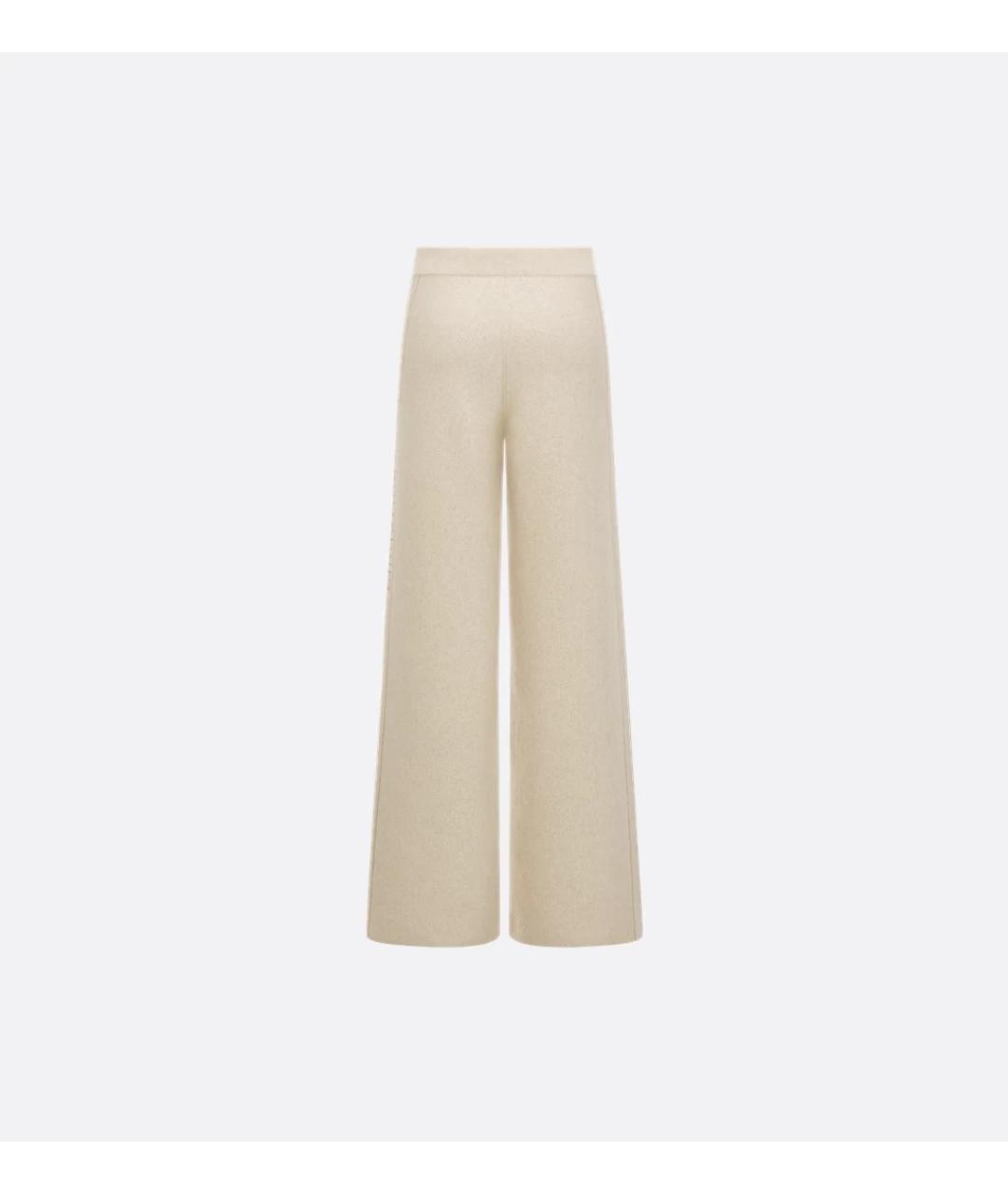 CHRISTIAN DIOR Золотые кашемировые прямые брюки, фото 2