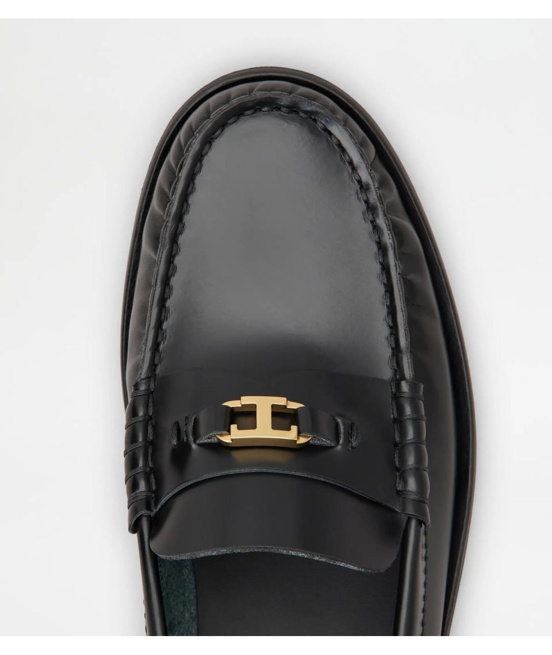 TOD'S Черные кожаные лоферы, фото 4