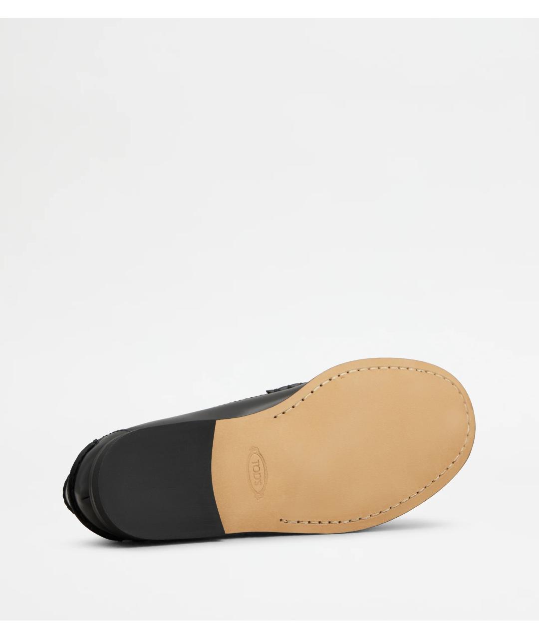 TOD'S Черные кожаные лоферы, фото 5