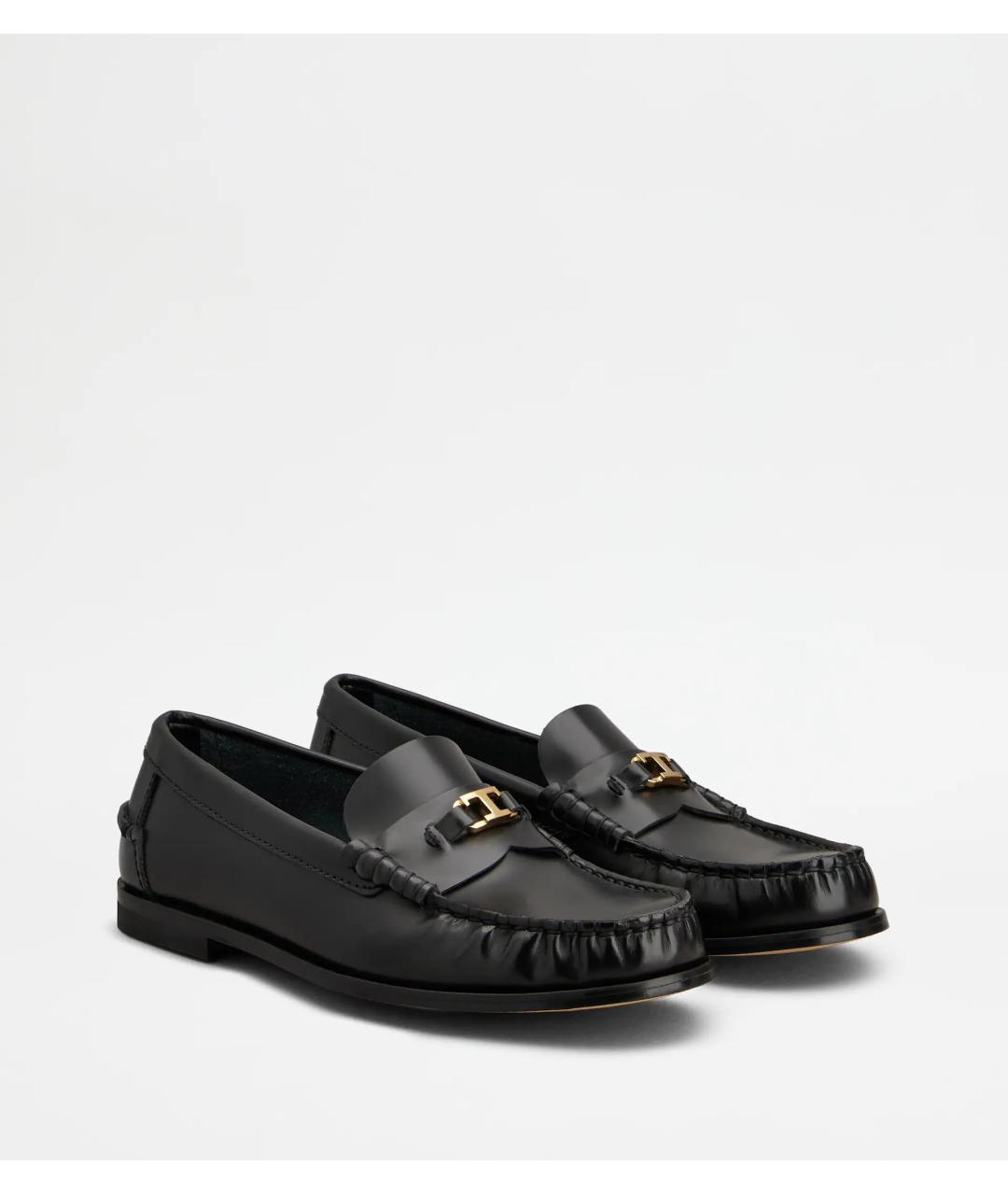 TOD'S Черные кожаные лоферы, фото 2