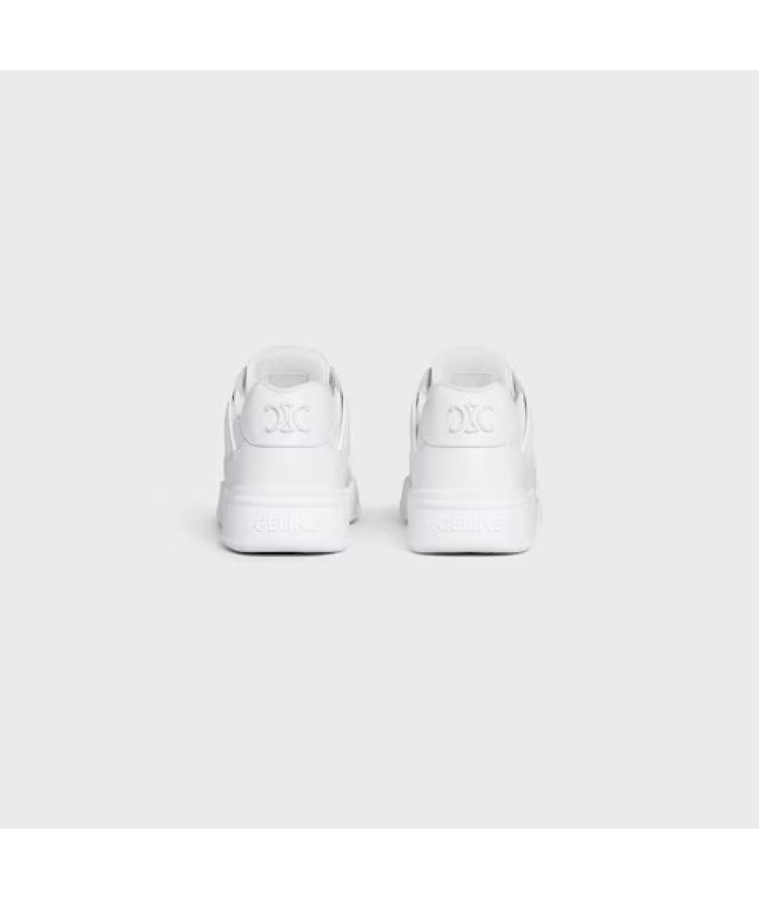 CELINE Белые кожаные низкие кроссовки / кеды, фото 3