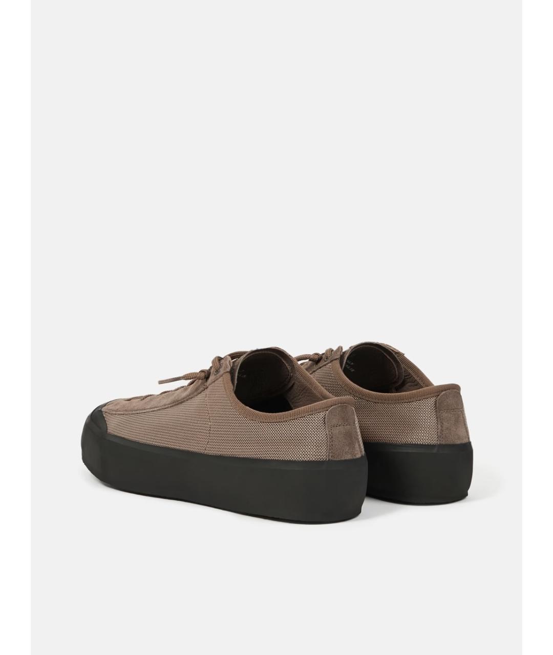 STONE ISLAND Коричневые кожаные низкие кроссовки / кеды, фото 5