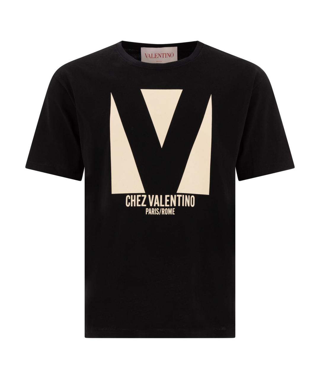 VALENTINO Черная хлопковая футболка, фото 1