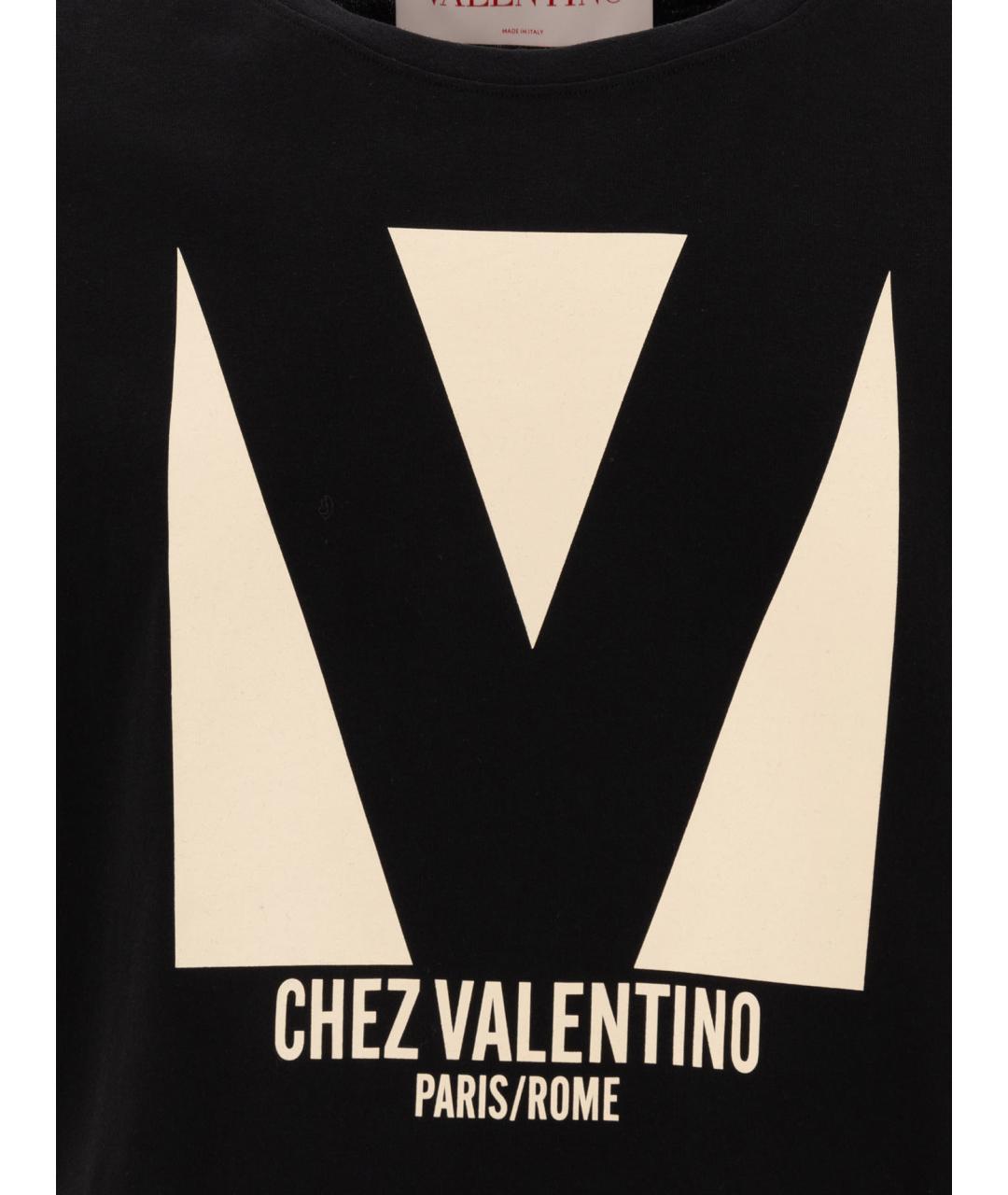 VALENTINO Черная хлопковая футболка, фото 3