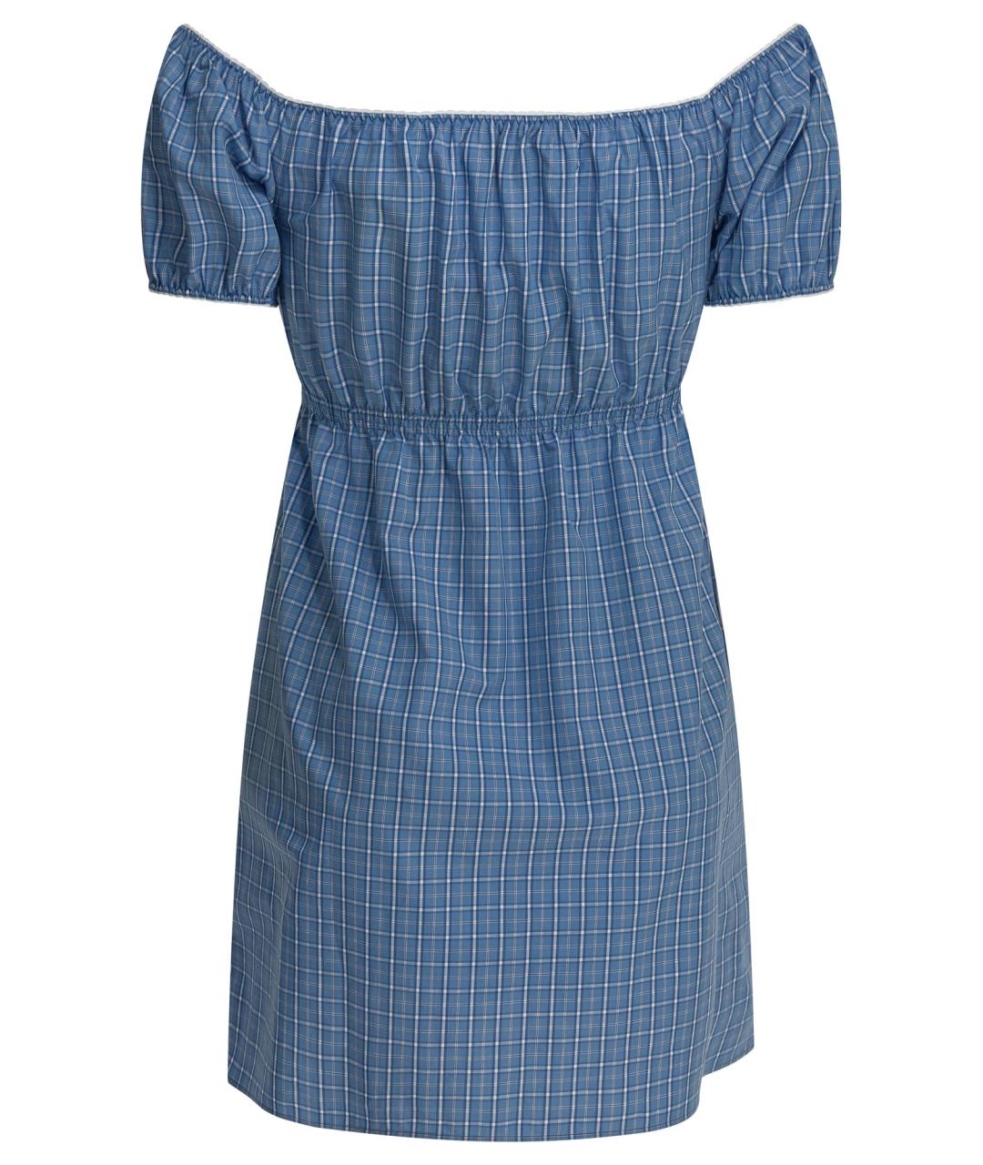 MIU MIU Голубое хлопковое повседневное платье, фото 2