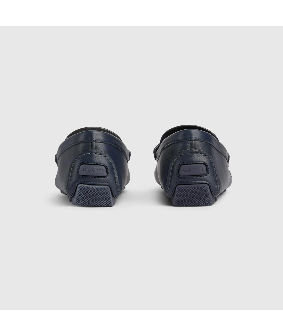 GUCCI Синие кожаные мокасины, фото 5