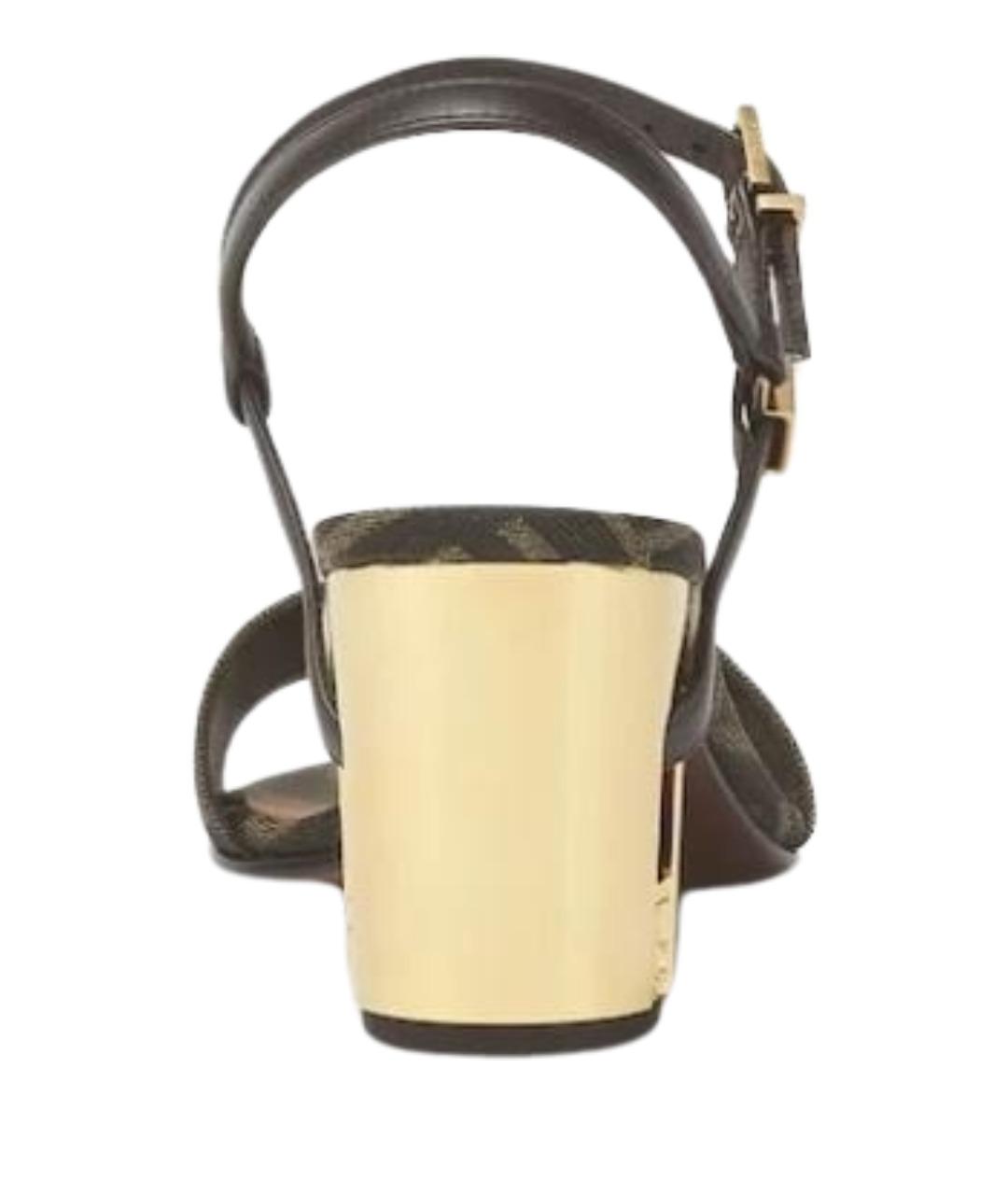 FENDI Коричневые сандалии, фото 3