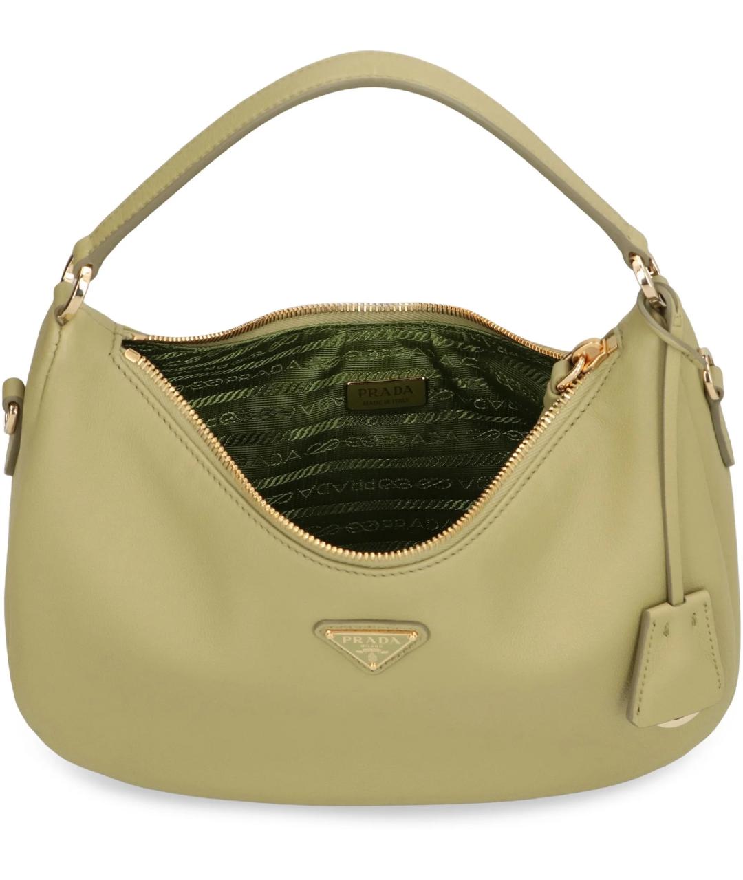 PRADA Зеленая кожаная сумка с короткими ручками, фото 3