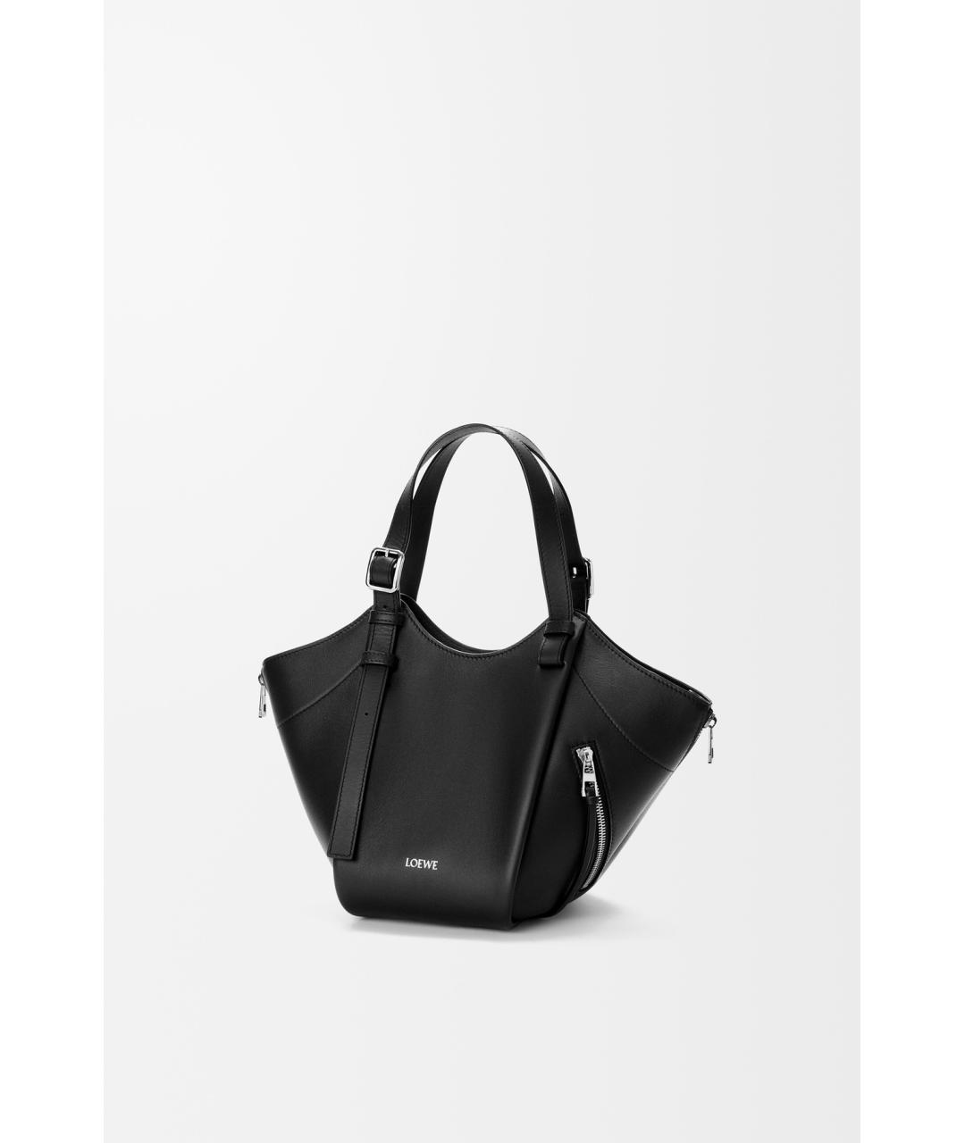 LOEWE Черная кожаная сумка тоут, фото 2