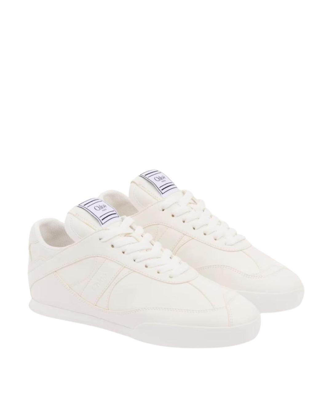 CHLOE Белые кожаные кроссовки, фото 4
