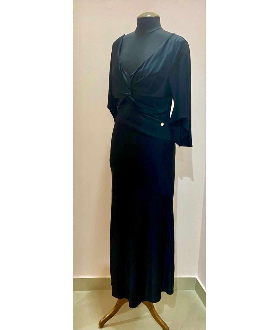 VERSACE COLLECTION Черное вискозное повседневное платье, фото 3