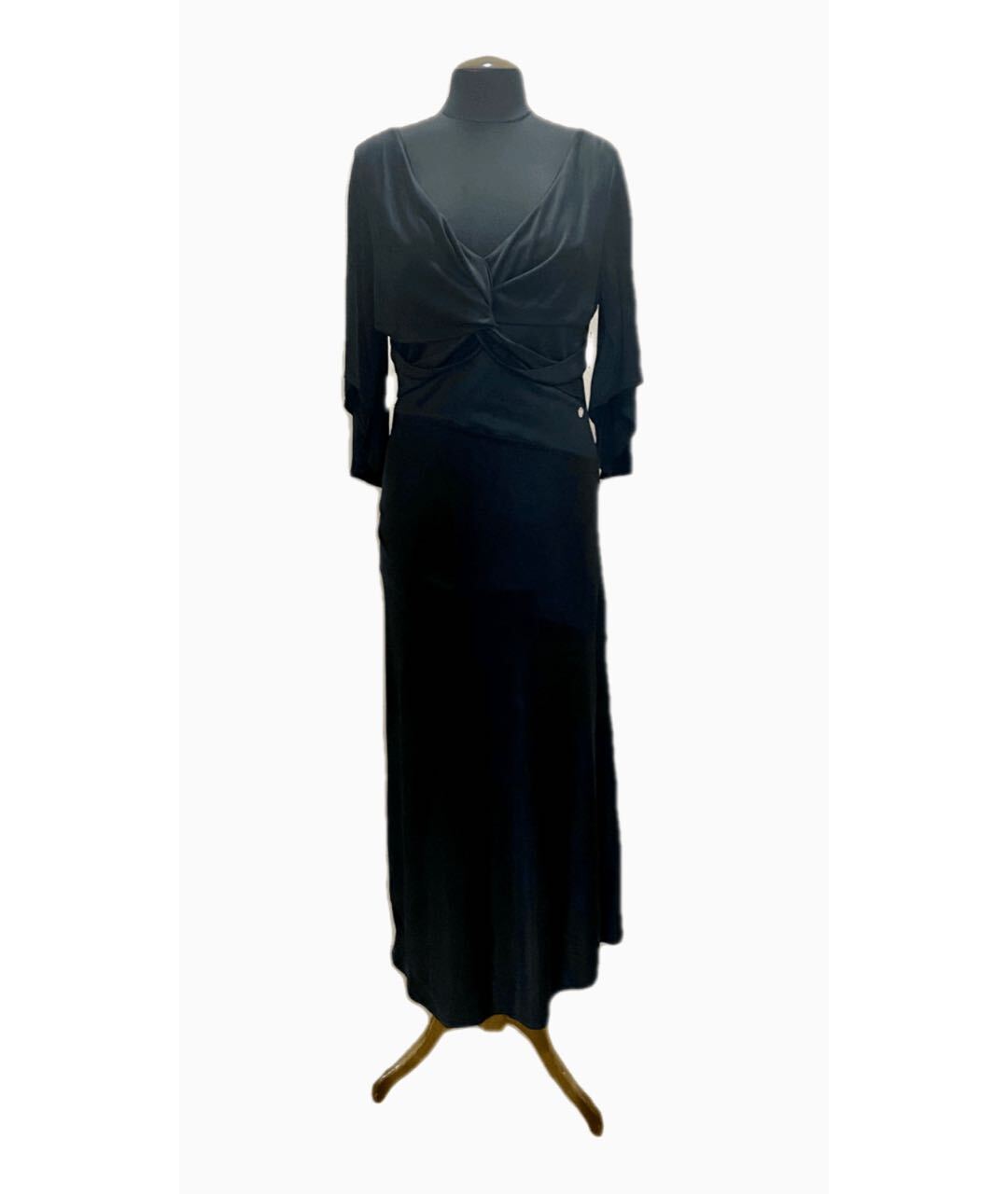 VERSACE COLLECTION Черное вискозное повседневное платье, фото 5