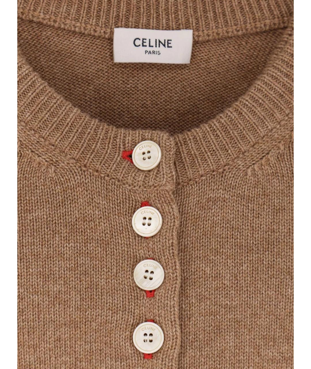 CELINE Коричневый кашемировый кардиган, фото 3