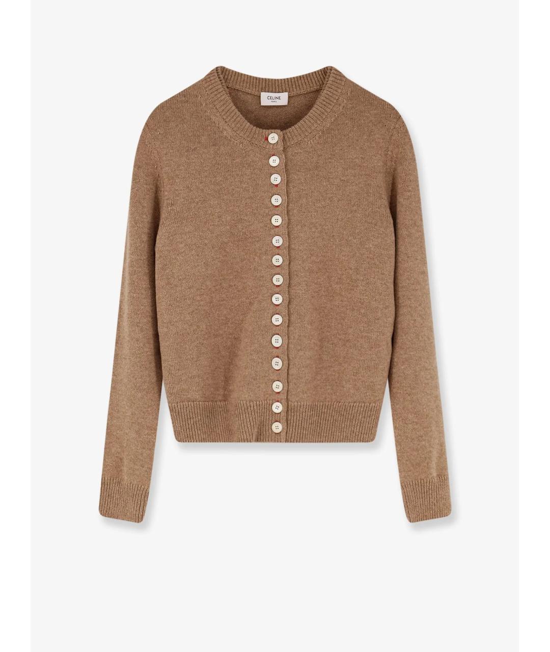 CELINE Коричневый кашемировый кардиган, фото 1
