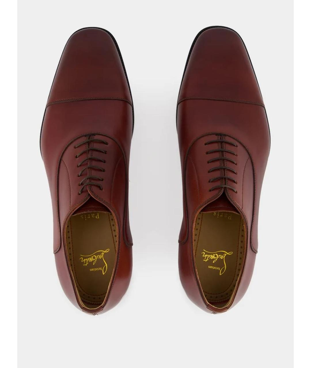 CHRISTIAN LOUBOUTIN Коричневые кожаные туфли, фото 6