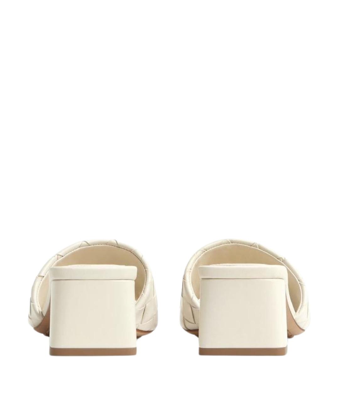 BOTTEGA VENETA Белые кожаные мюли, фото 2