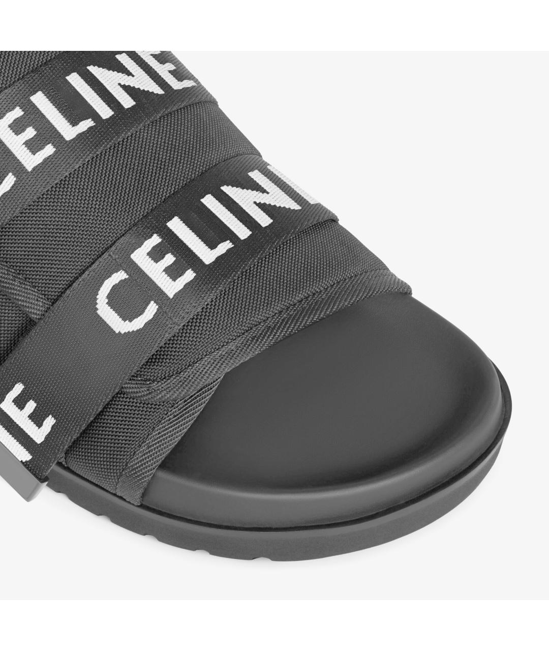 CELINE Черные синтетические сандалии, фото 4