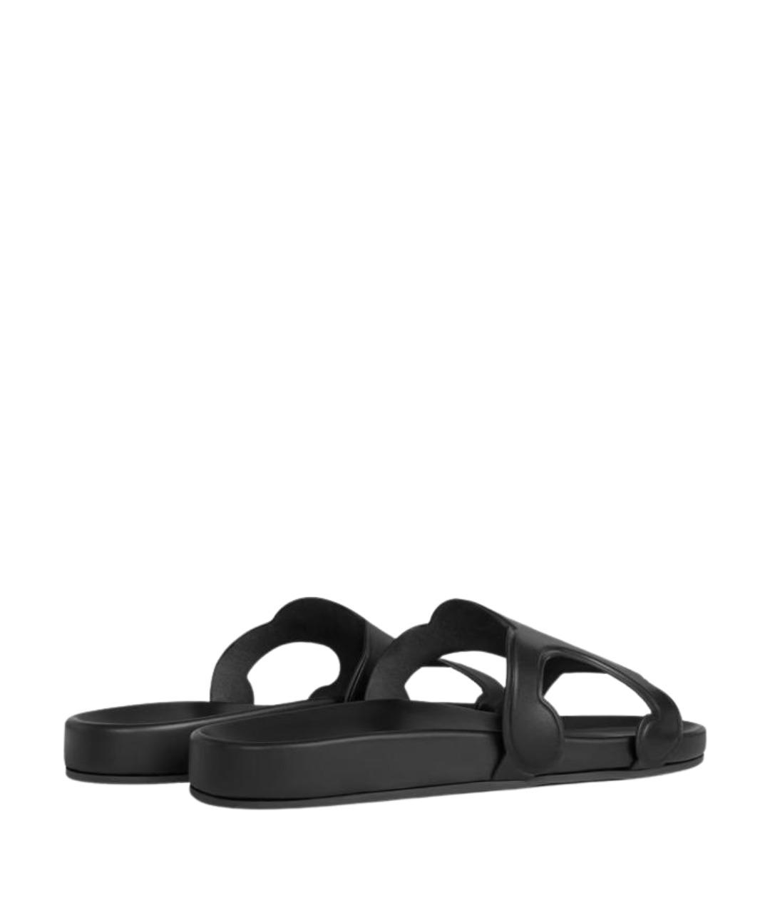 CELINE Черные кожаные сандалии, фото 3