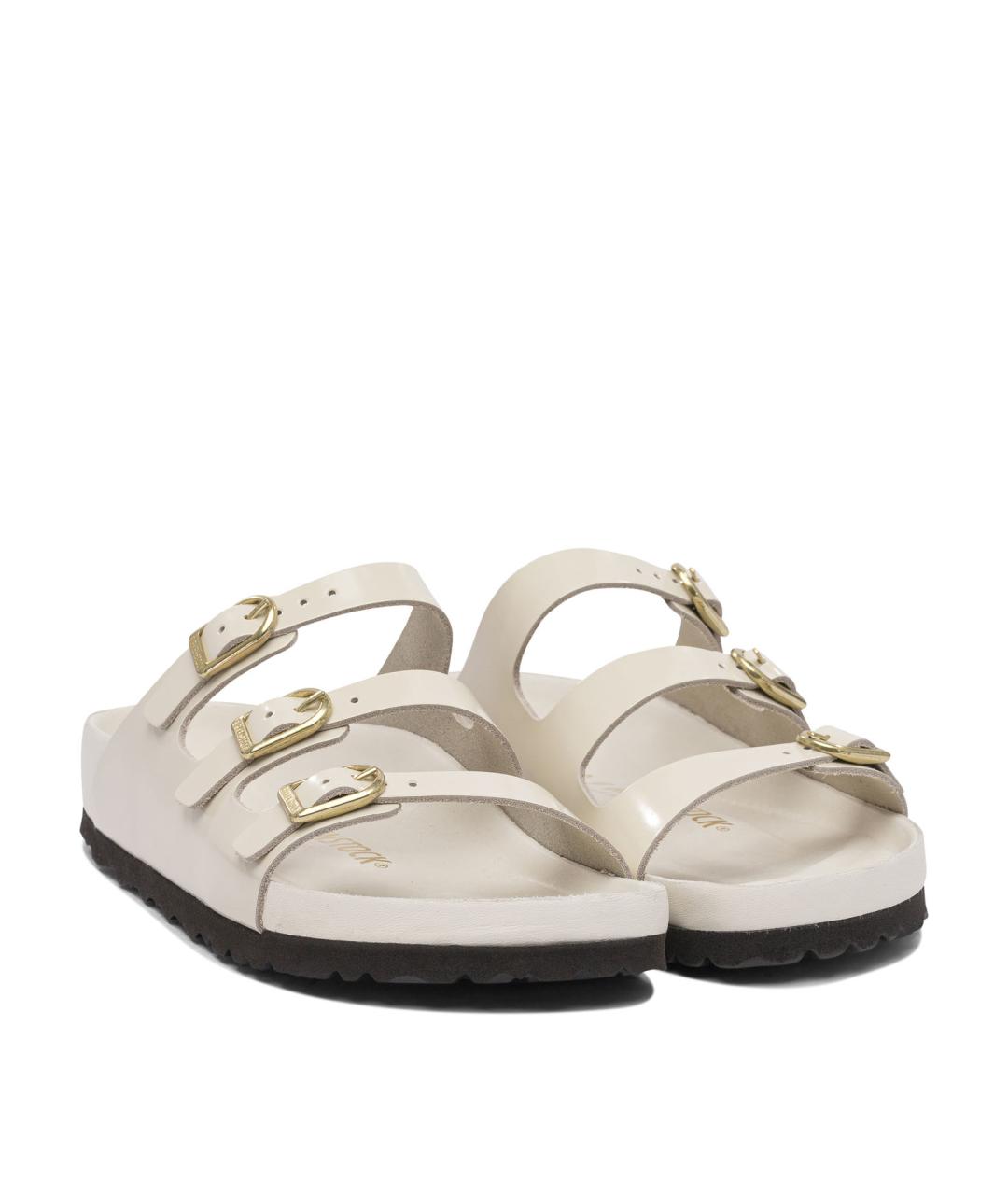 BIRKENSTOCK Белые кожаные сандалии, фото 2