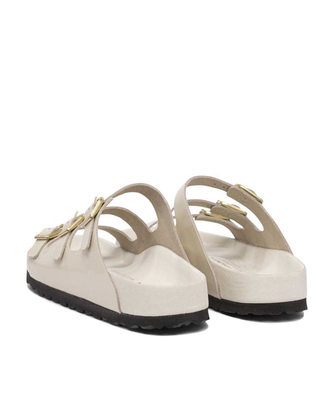 BIRKENSTOCK Белые кожаные сандалии, фото 4