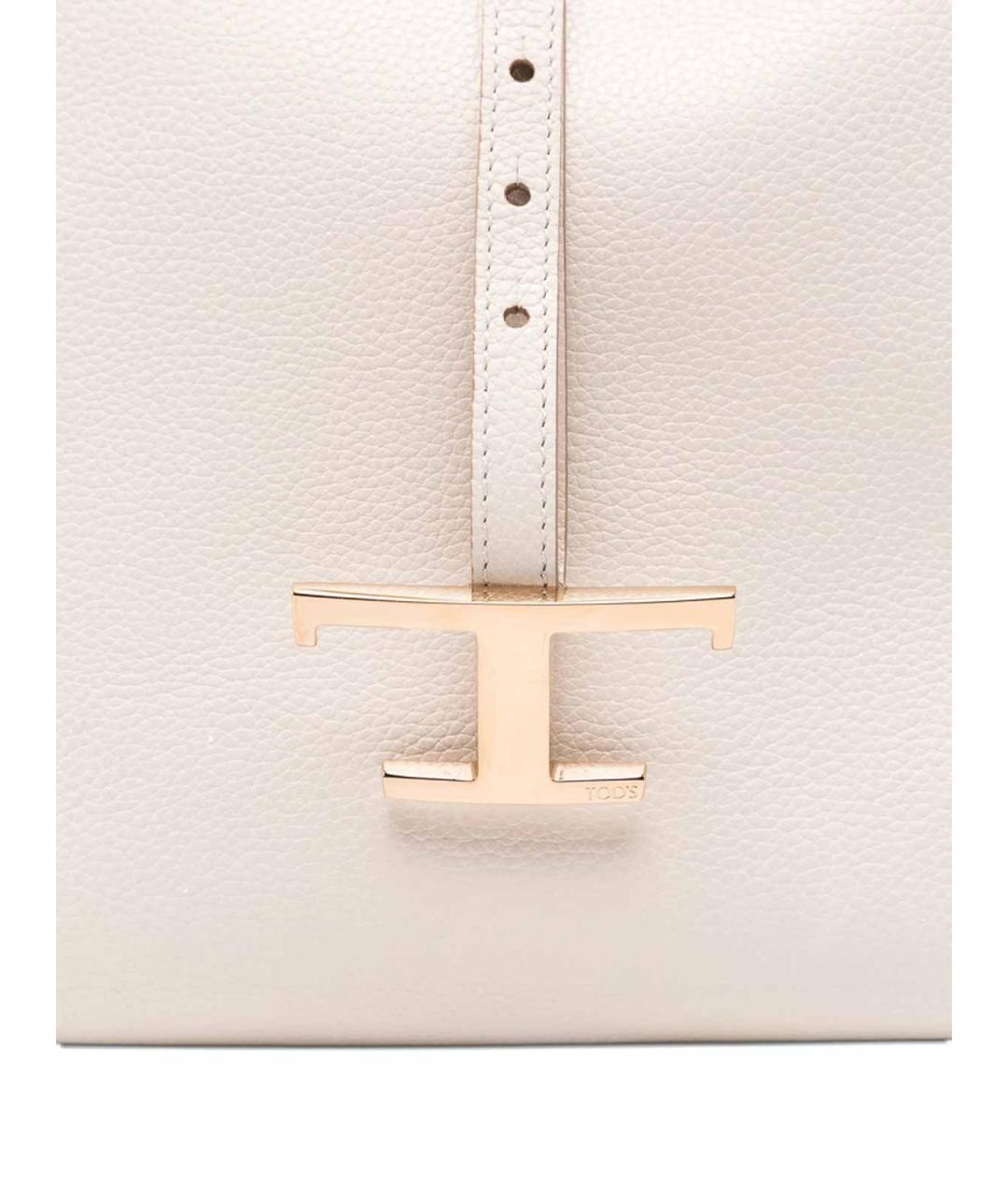 TOD'S Белая кожаная сумка с короткими ручками, фото 4
