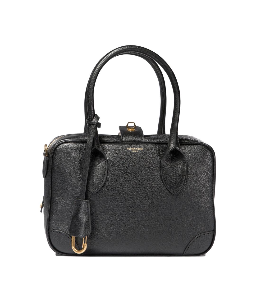 GOLDEN GOOSE DELUXE BRAND Черная кожаная сумка с короткими ручками, фото 1