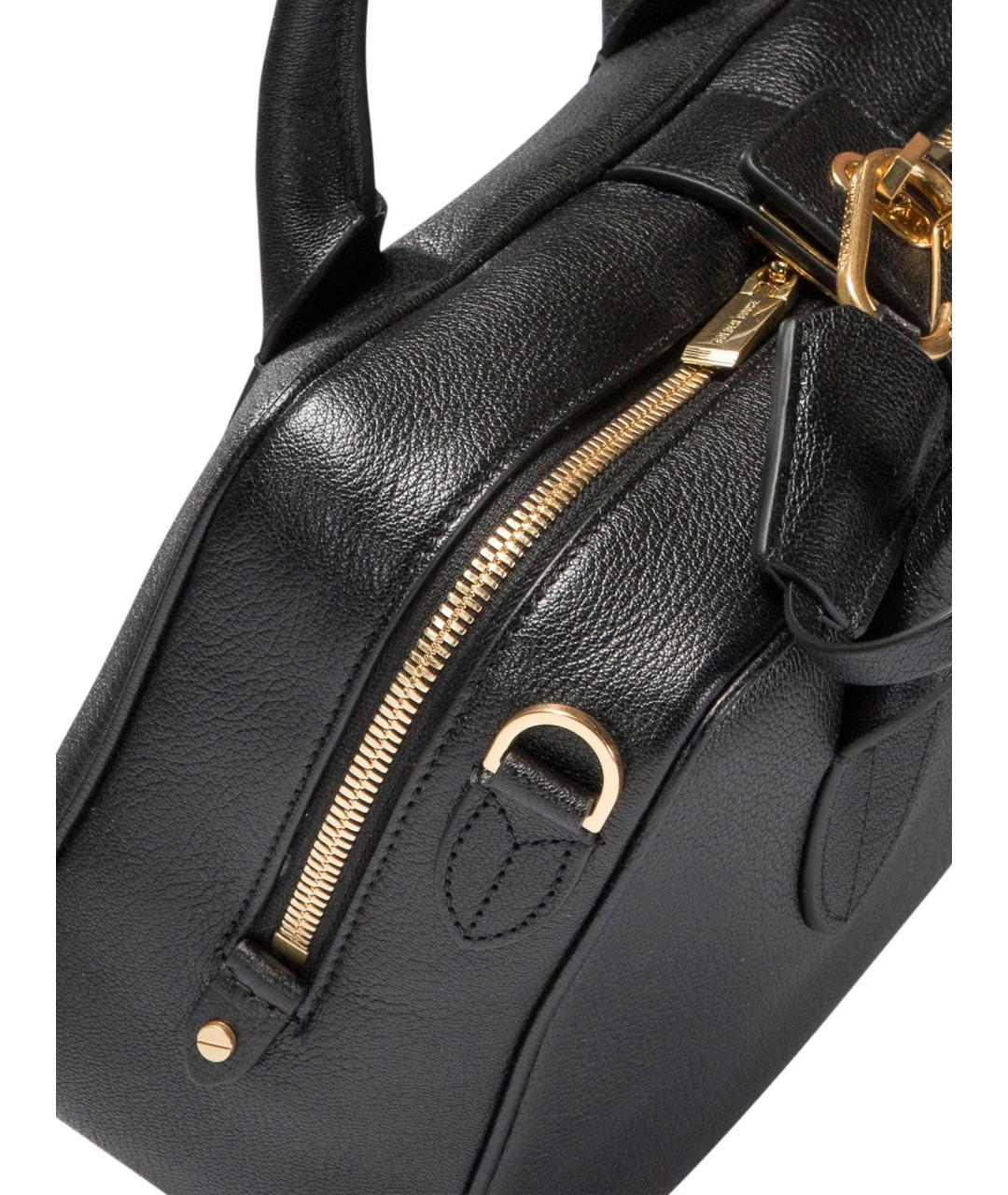 GOLDEN GOOSE DELUXE BRAND Черная кожаная сумка с короткими ручками, фото 4