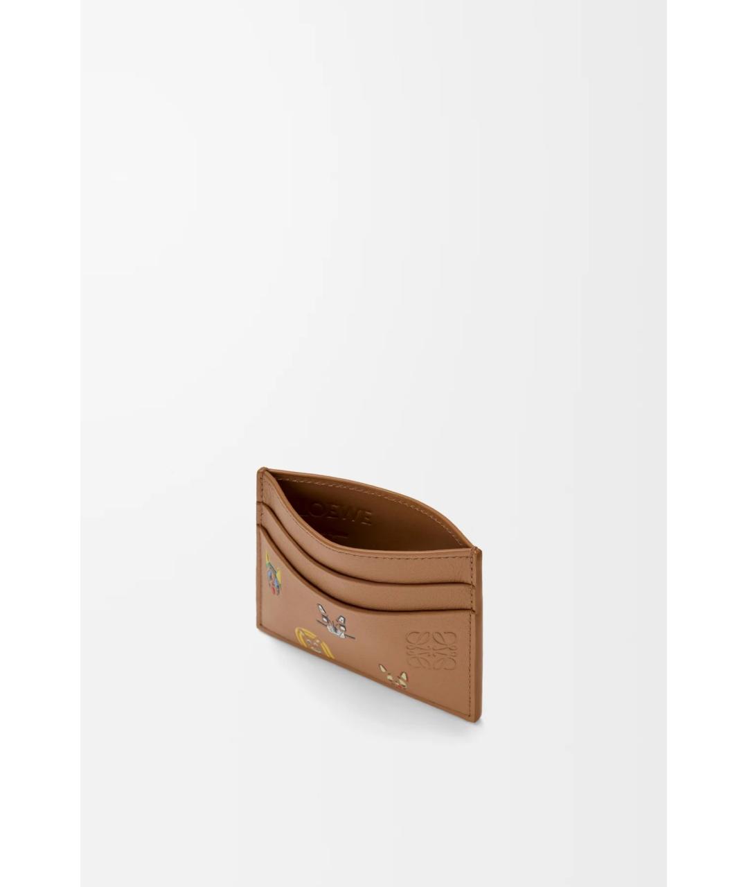 LOEWE Коричневый кожаный кардхолдер, фото 2