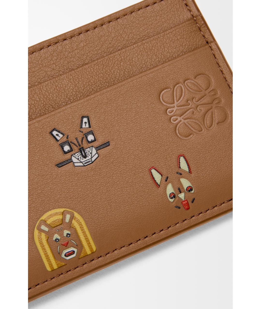 LOEWE Коричневый кожаный кардхолдер, фото 4