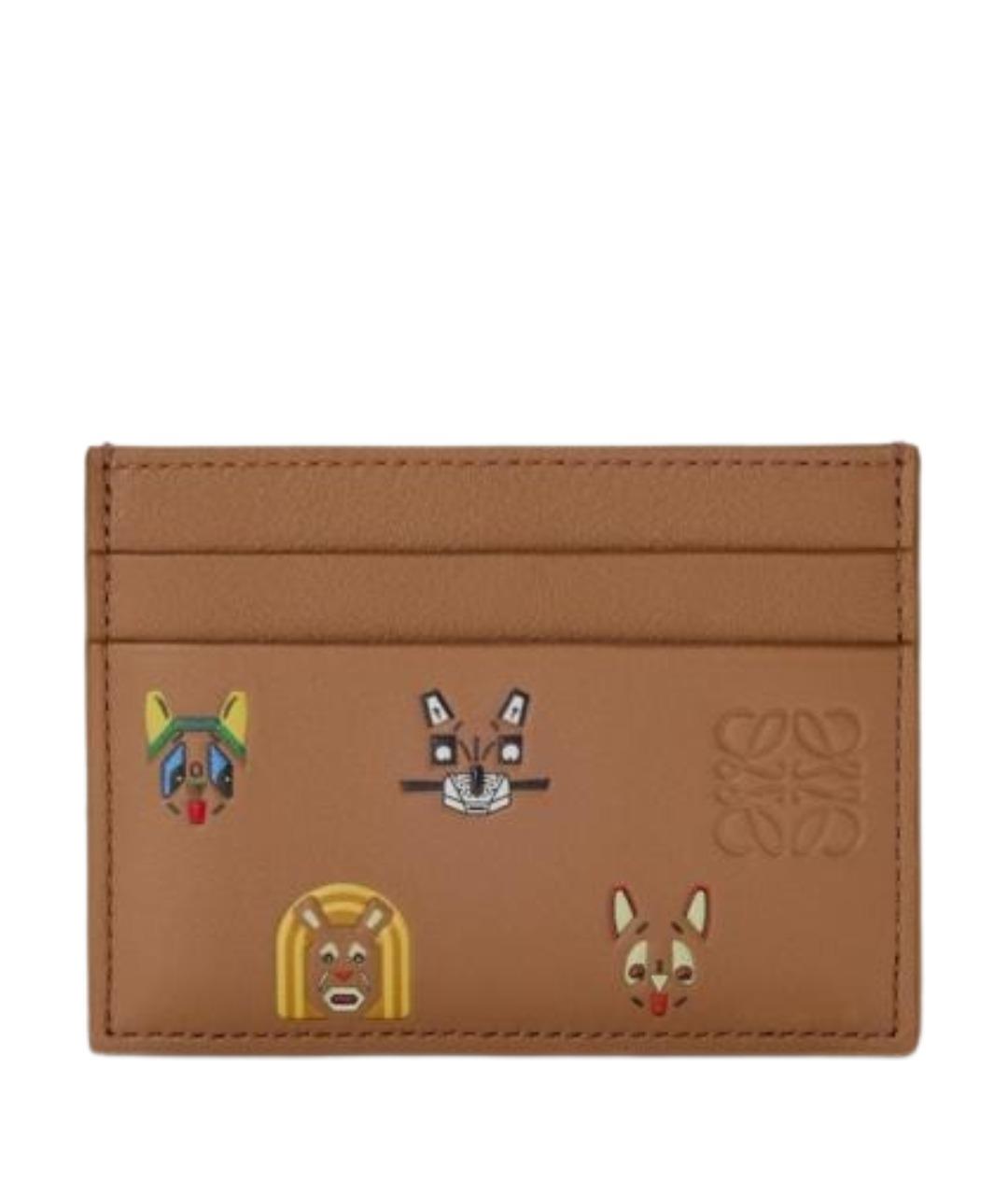LOEWE Коричневый кожаный кардхолдер, фото 1
