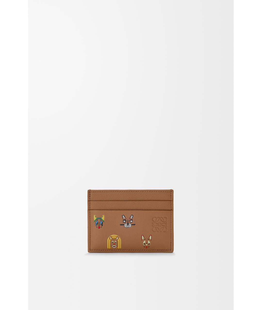 LOEWE Коричневый кожаный кардхолдер, фото 5