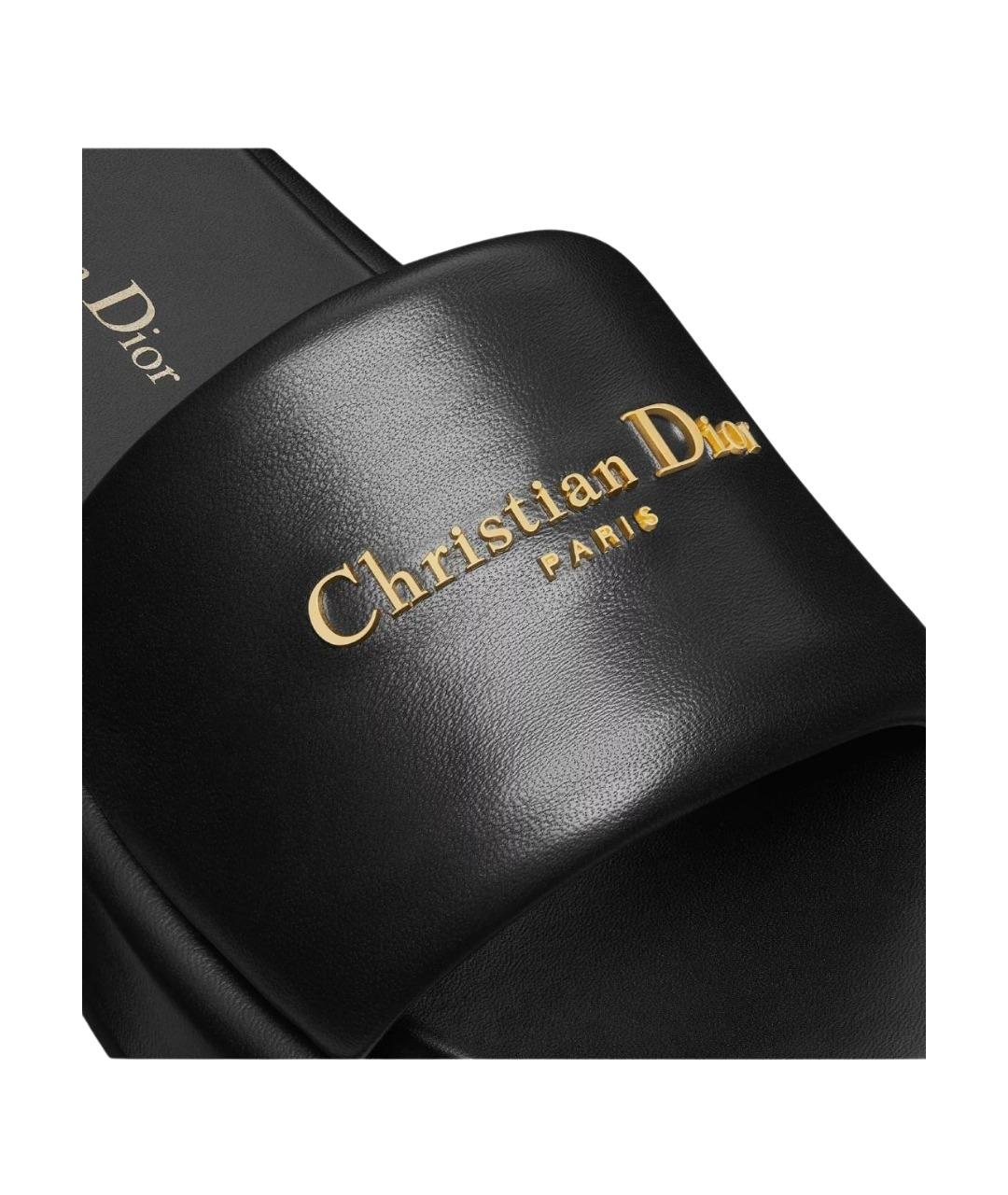 CHRISTIAN DIOR Черные кожаные сандалии, фото 2